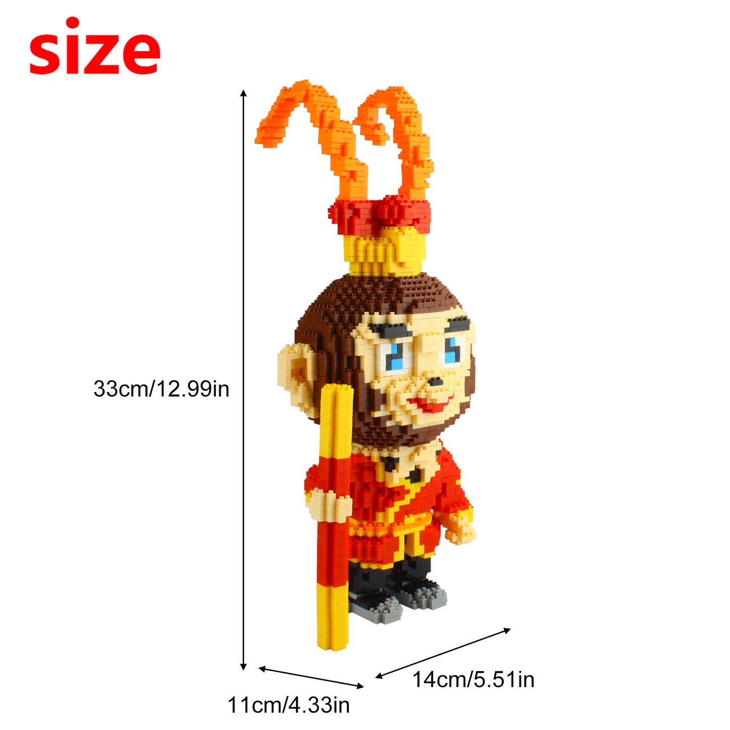 Larcele Micro Building Blocks Pet 3388 Pieces KLJM-02 (Monkey King,Model 4749)