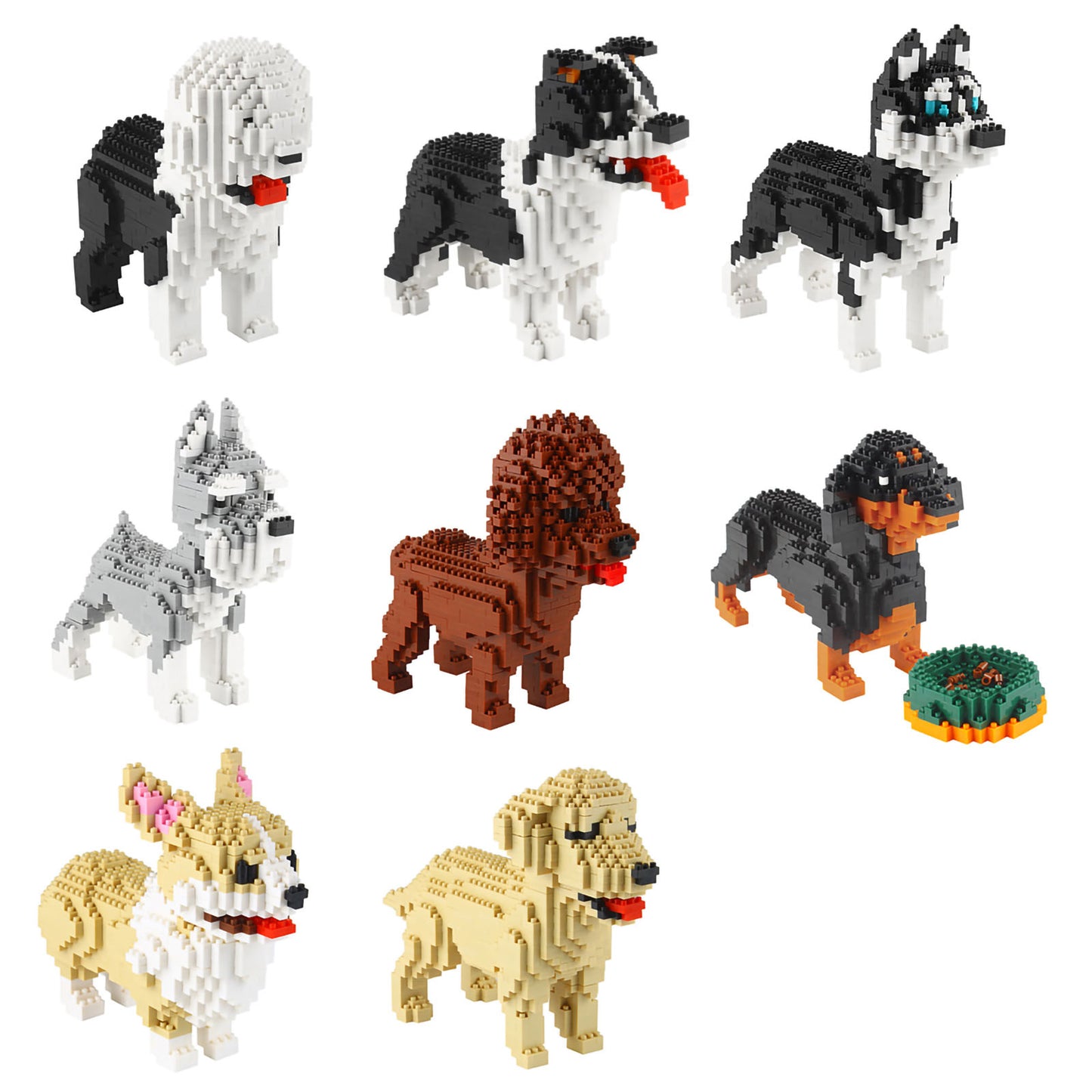 Larcele Micro Dog Building Toy Bricks, 950 Pieces KLJM-02 (Husky)