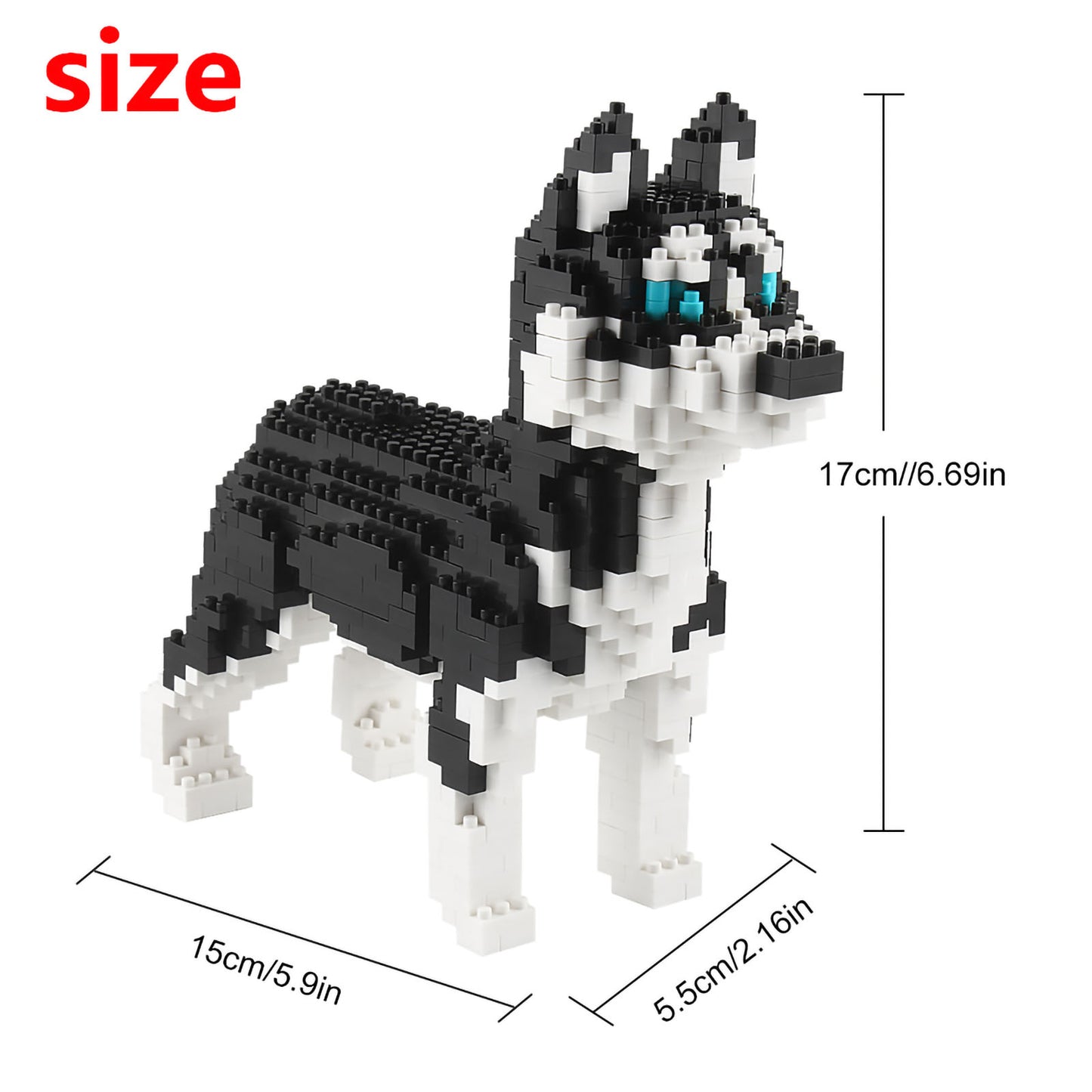 Larcele Micro Dog Building Toy Bricks, 950 Pieces KLJM-02 (Husky)