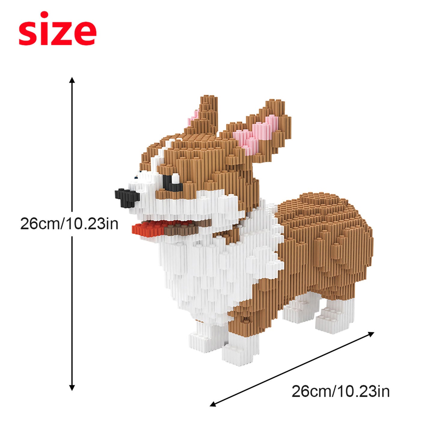 Larcele Micro Dog Building Toy Bricks,3274 Pieces KLJM-02 (Big Corgi)