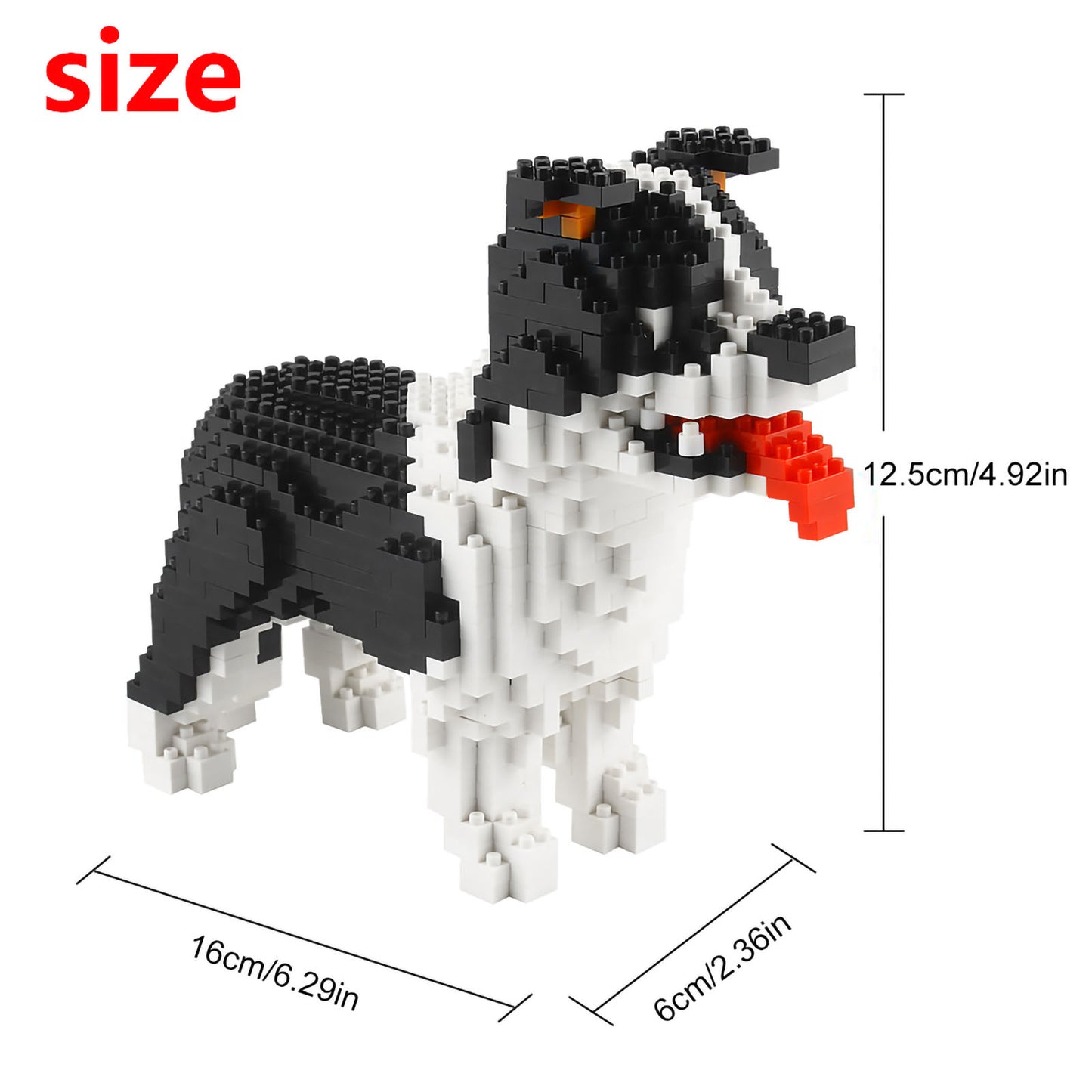 Larcele Micro Dog Building Toy Bricks,950 Pieces KLJM-02 (Border Collie)