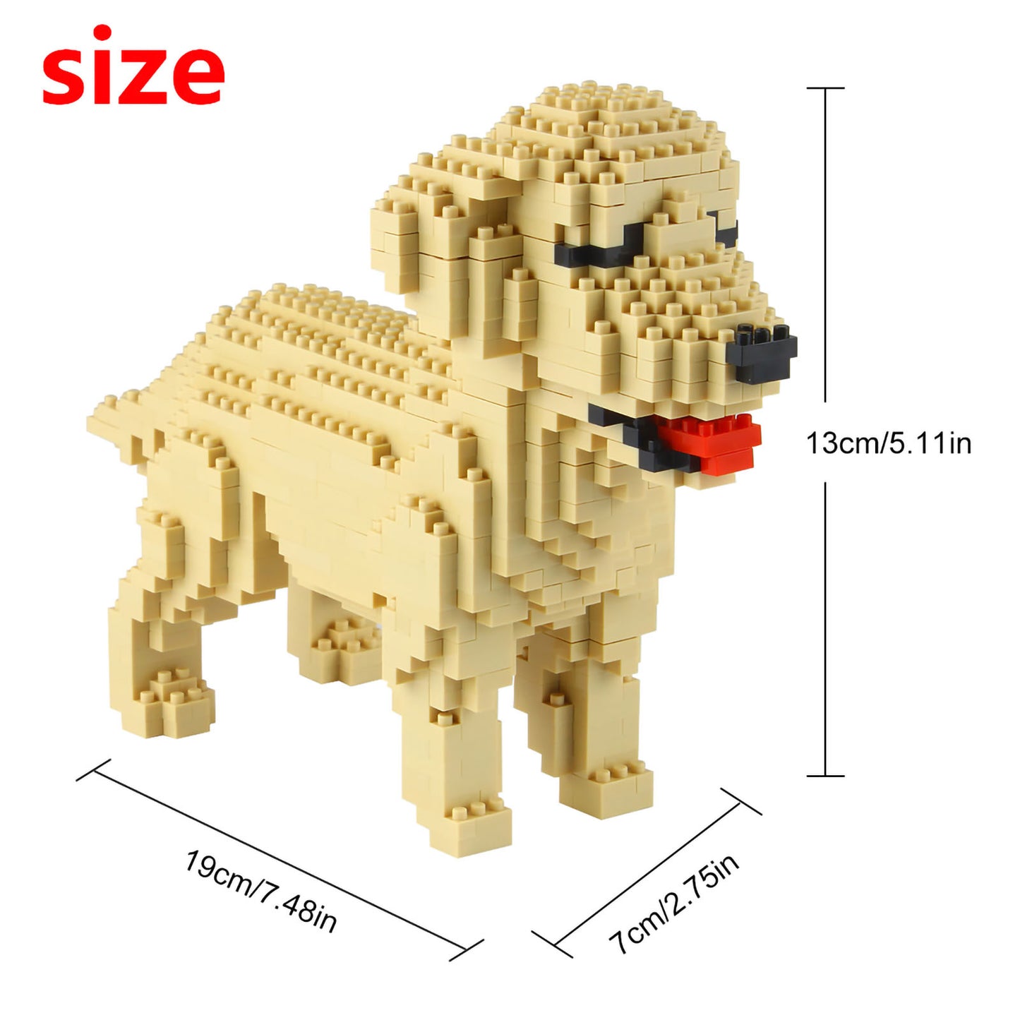 Larcele Micro Dog Building Toy Bricks,950 Pieces KLJM-02 (Golden Retriever)