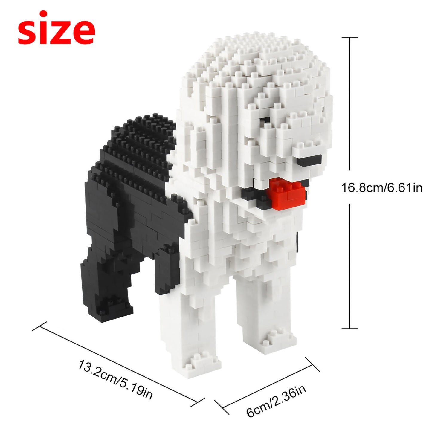 Larcele Micro Dog Building Toy Bricks,950 Pieces KLJM-02 (Old English Sheepdog)