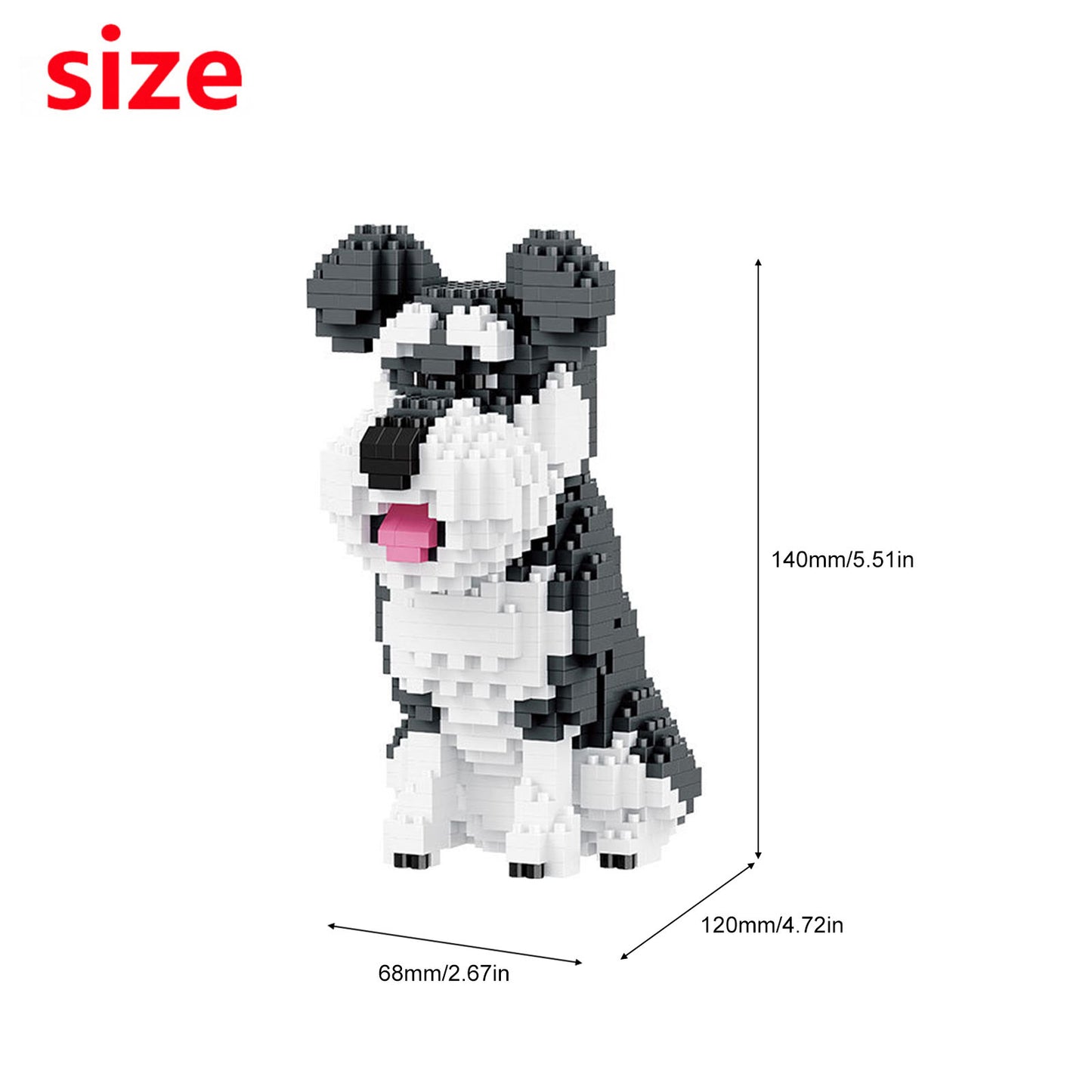 Larcele Mini Building Blocks Animal Set 934 Pieces KLJM-05(Schnauzer)