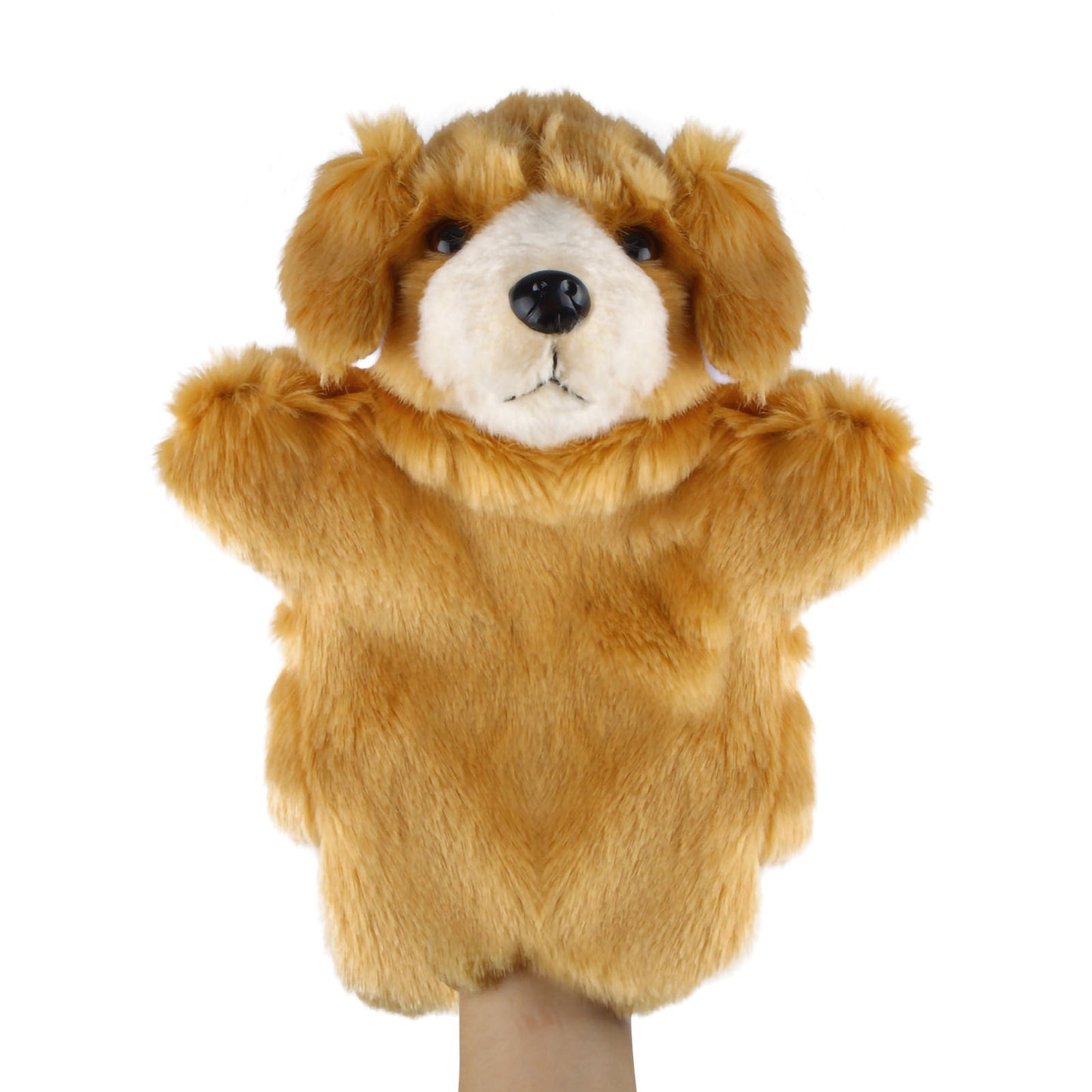 Andux Hand Puppet Soft Stuffed Animal Toy (SO-11 Dog-Yellow )