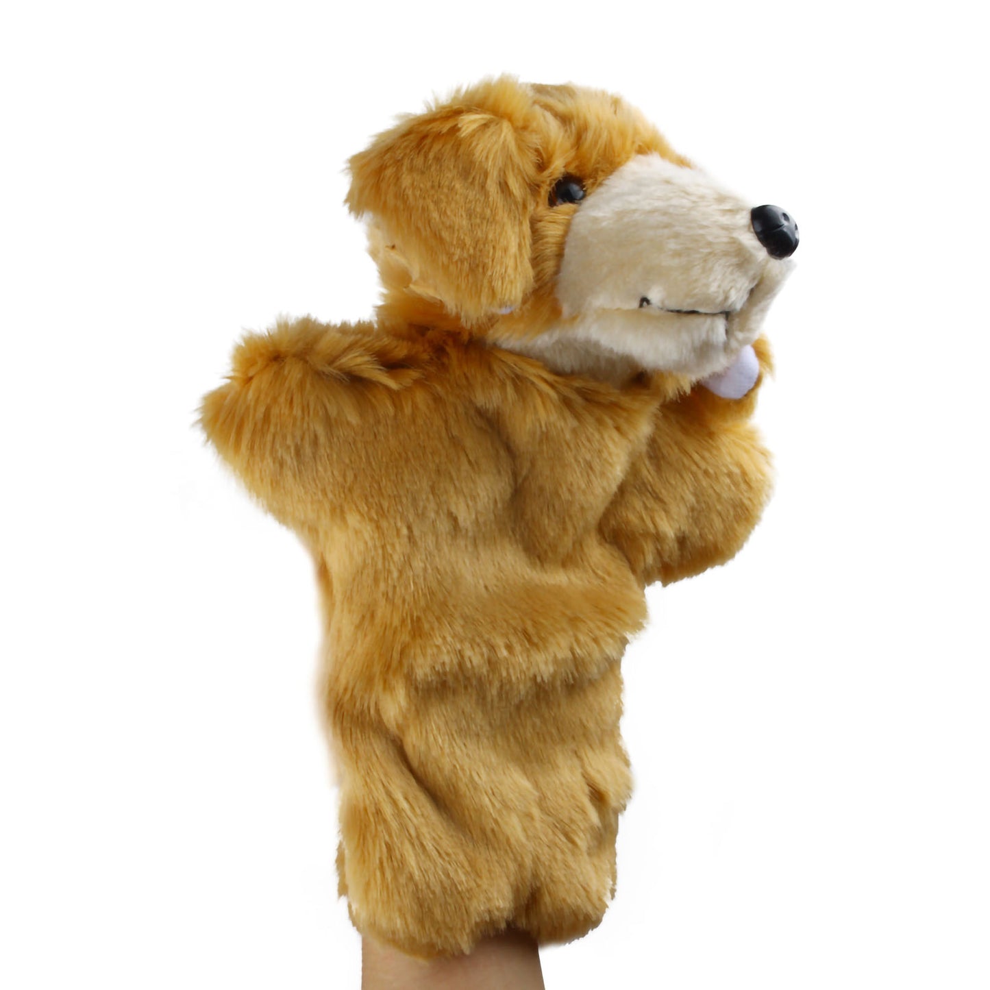 Andux Hand Puppet Soft Stuffed Animal Toy (SO-11 Dog-Yellow )