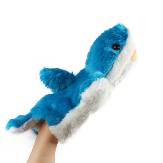 Andux Hand Puppet Soft Stuffed Animal Toy (SO-21 Shark-Blue)