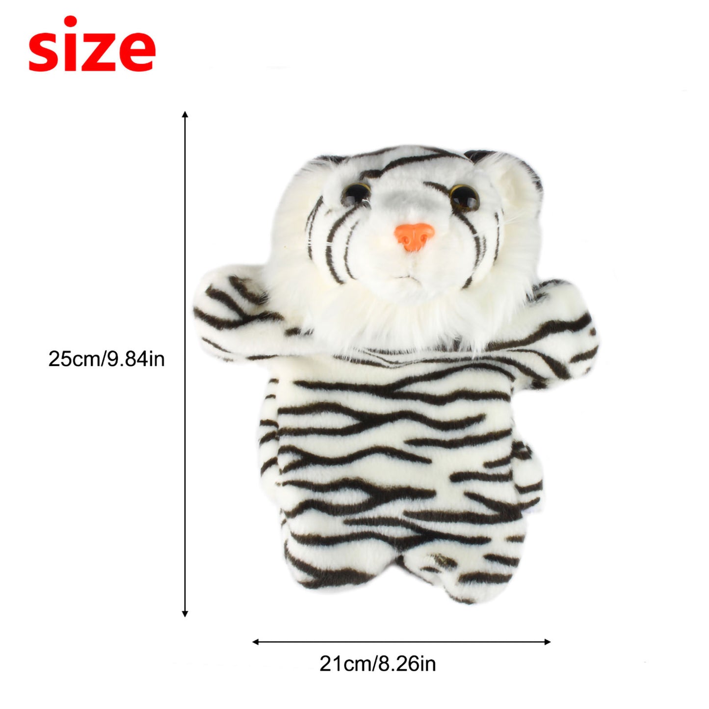 Andux Hand Puppet Soft Stuffed Animal Toy (SO-22 Tiger-Black and White Stripes)