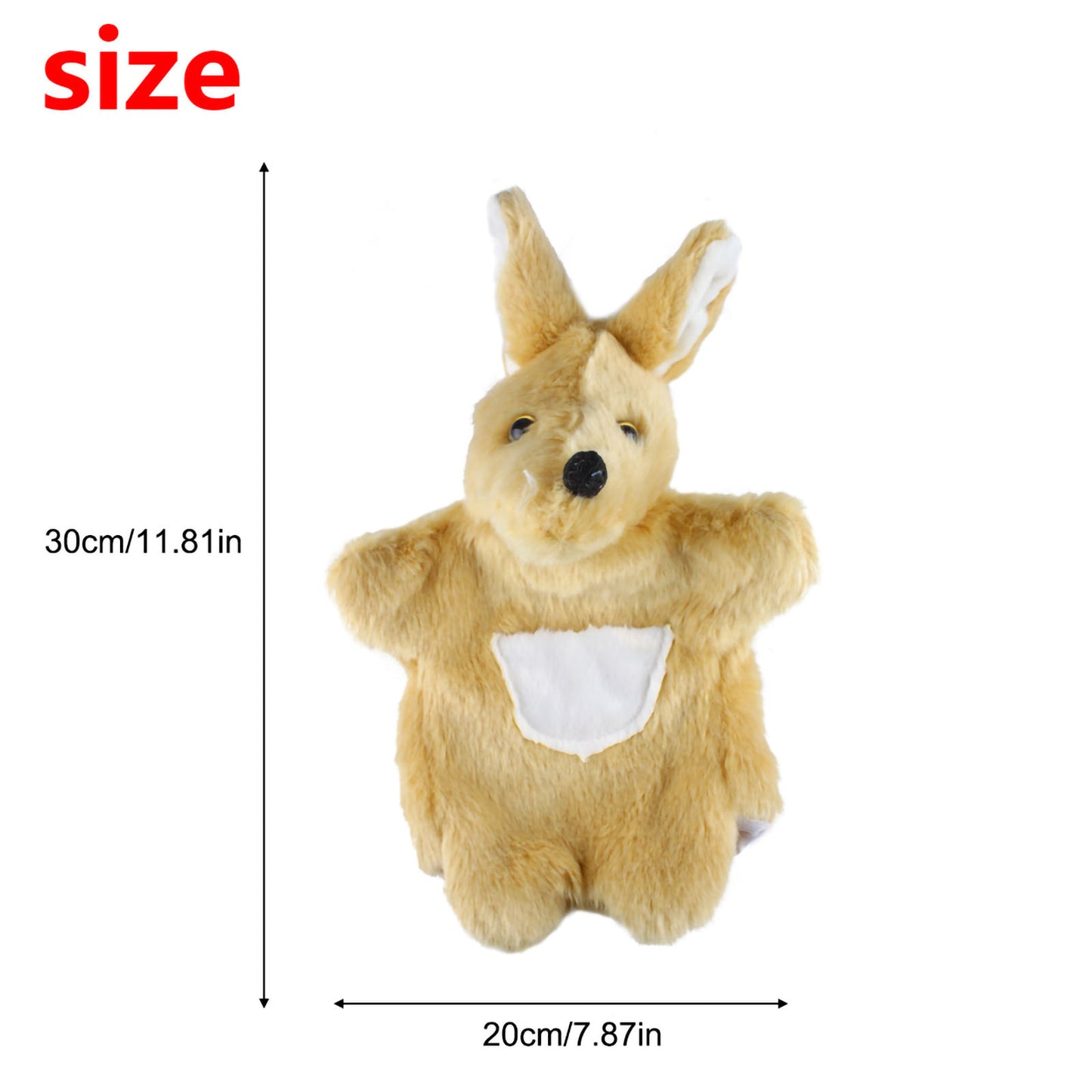 Andux Hand Puppet Soft Stuffed Animal Toy (SO-24 Khaki Kangaroo)