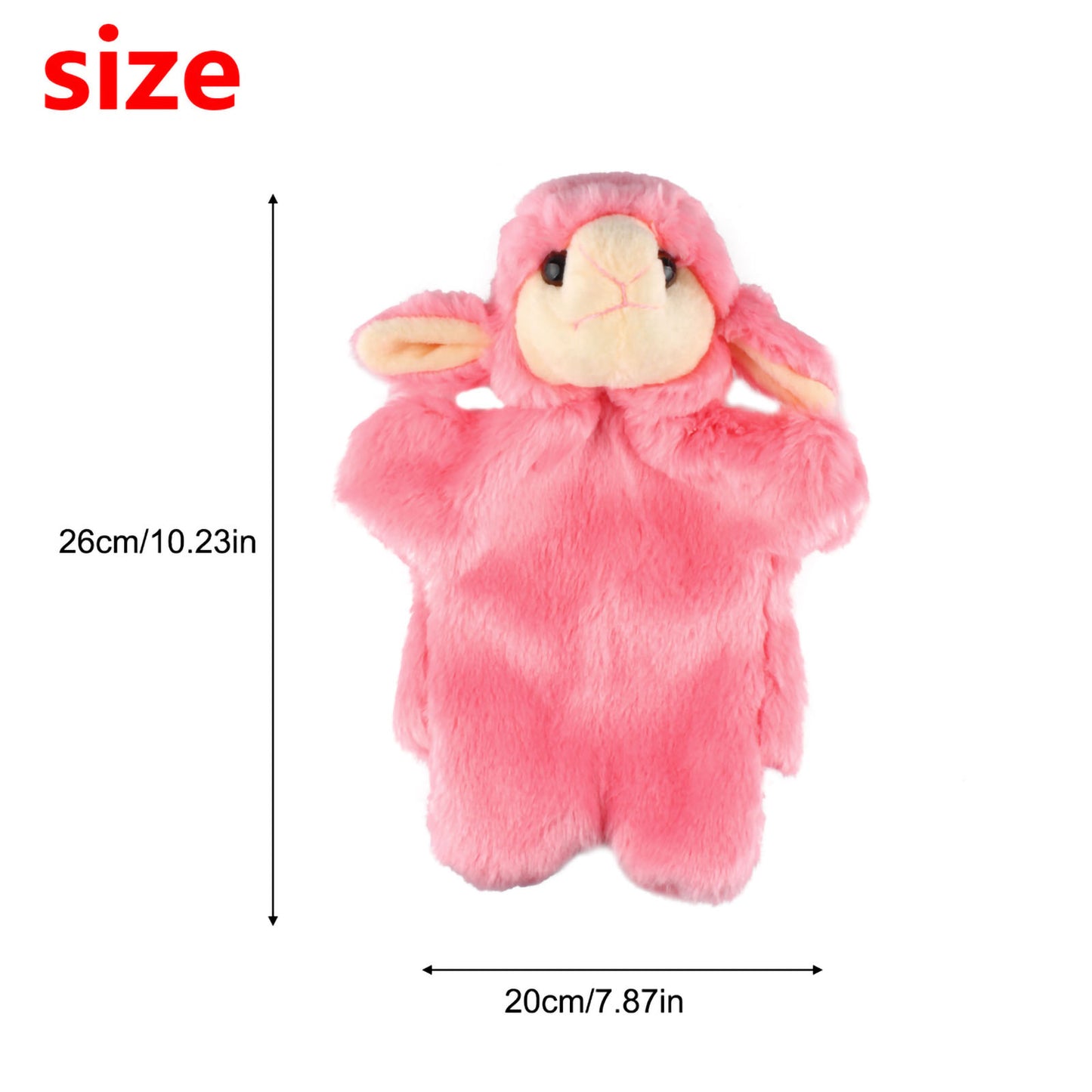 Andux Hand Puppet Soft Stuffed Animal Toy (SO-25 Sheep-Pink)