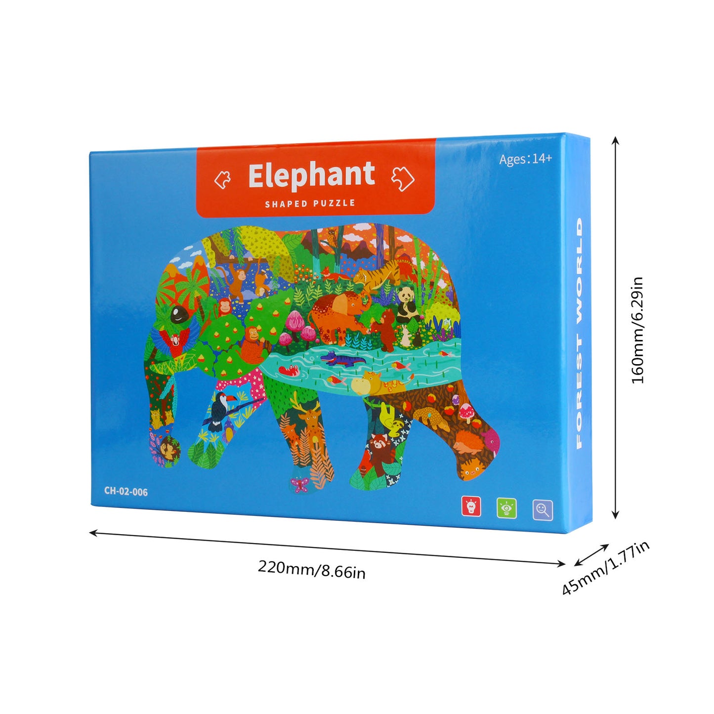 NOOLY 200 Pieces Animal Shaped Jigsaw Puzzles YXPT-01 (Elephant)