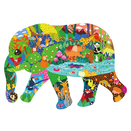 NOOLY 200 Pieces Animal Shaped Jigsaw Puzzles YXPT-01 (Elephant)