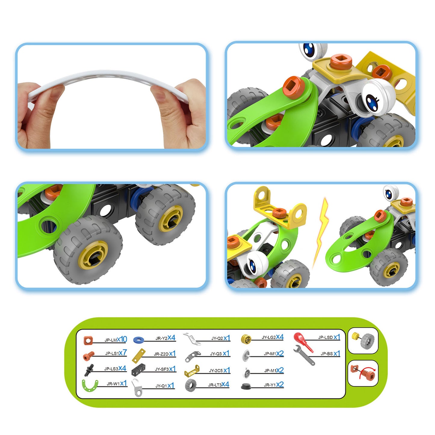 NOOLY STEM Toys for Kids, 2 IN 1 Building Toys Kit J-7747