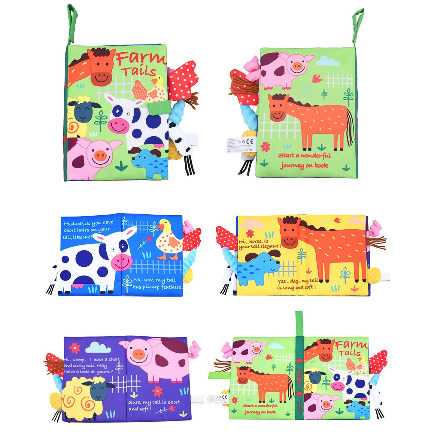 NOOLY Soft Cloth Book for Baby/Infant Aged 0-3 BBBS-01 (Farm Animals)