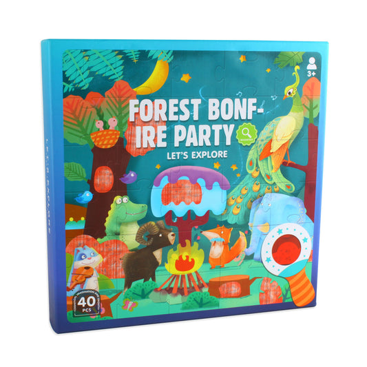 NOOLY 40 Pieces Animal Jigsaw Puzzles Learning Educational Puzzles  GSPT-01 (Forest Bonfire Party)