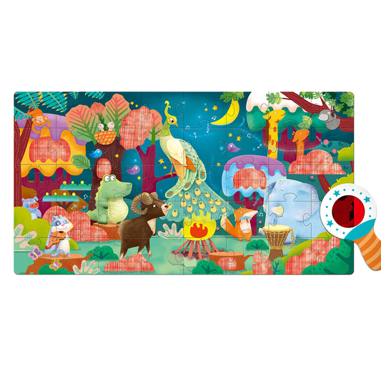 NOOLY 40 Pieces Animal Jigsaw Puzzles Learning Educational Puzzles  GSPT-01 (Forest Bonfire Party)