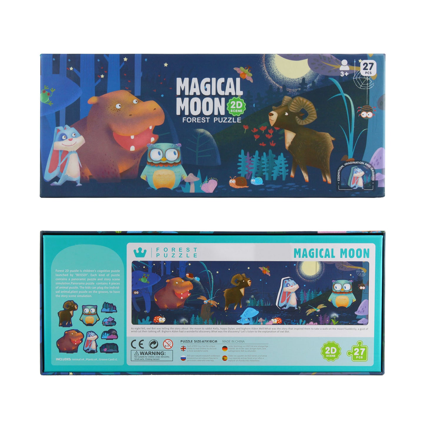 NOOLY 27 Pcs Jigsaw Puzzles,Children Forest Theme Educational Puzzle GSPT-02 (Magic Moonlight)