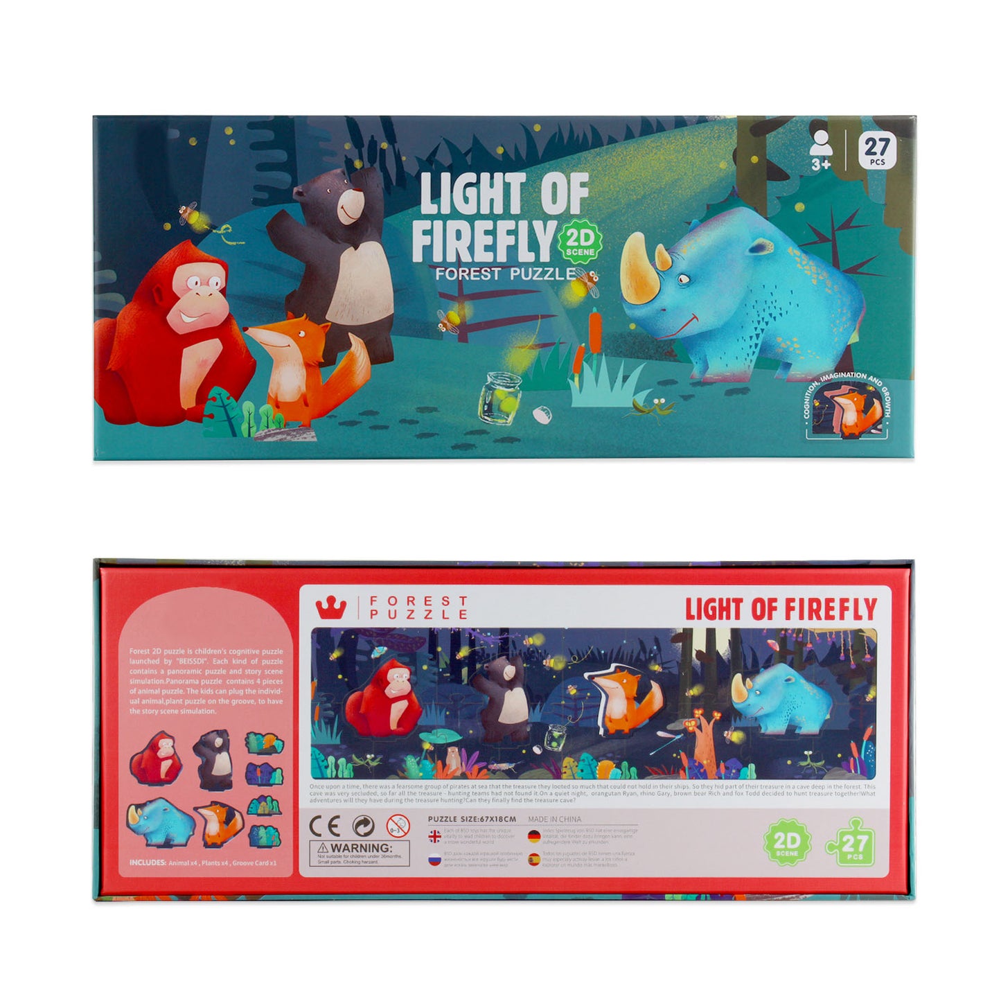 NOOLY 27 Pcs Jigsaw Puzzles,Children Forest Theme Educational Puzzle GSPT-02 (Light of Firefly)