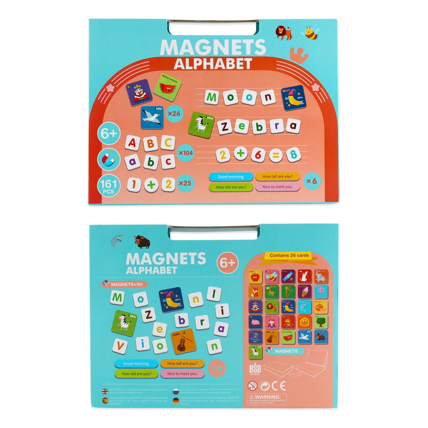 NOOLY Magnetic Jigsaw Puzzles with Storage Case for Kids Age 3+ CLPT-01 (Alphanumeric-Level 6)