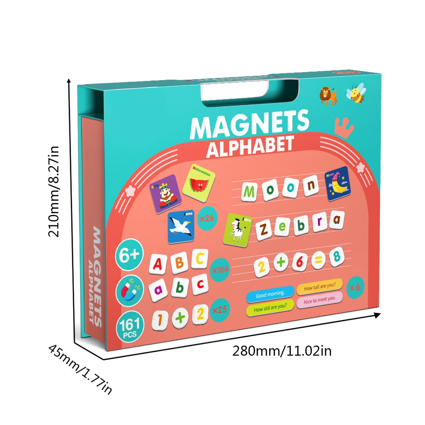 NOOLY Magnetic Jigsaw Puzzles with Storage Case for Kids Age 3+ CLPT-01 (Alphanumeric-Level 6)