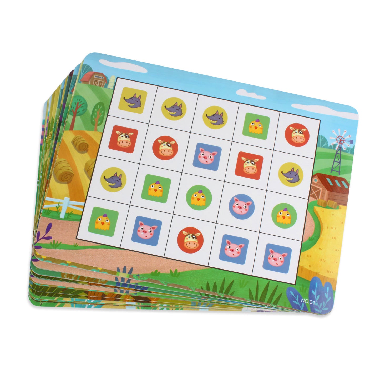 NOOLY Matching Game, Puzzle Game for Kids, PW0422 ( Happy farm)