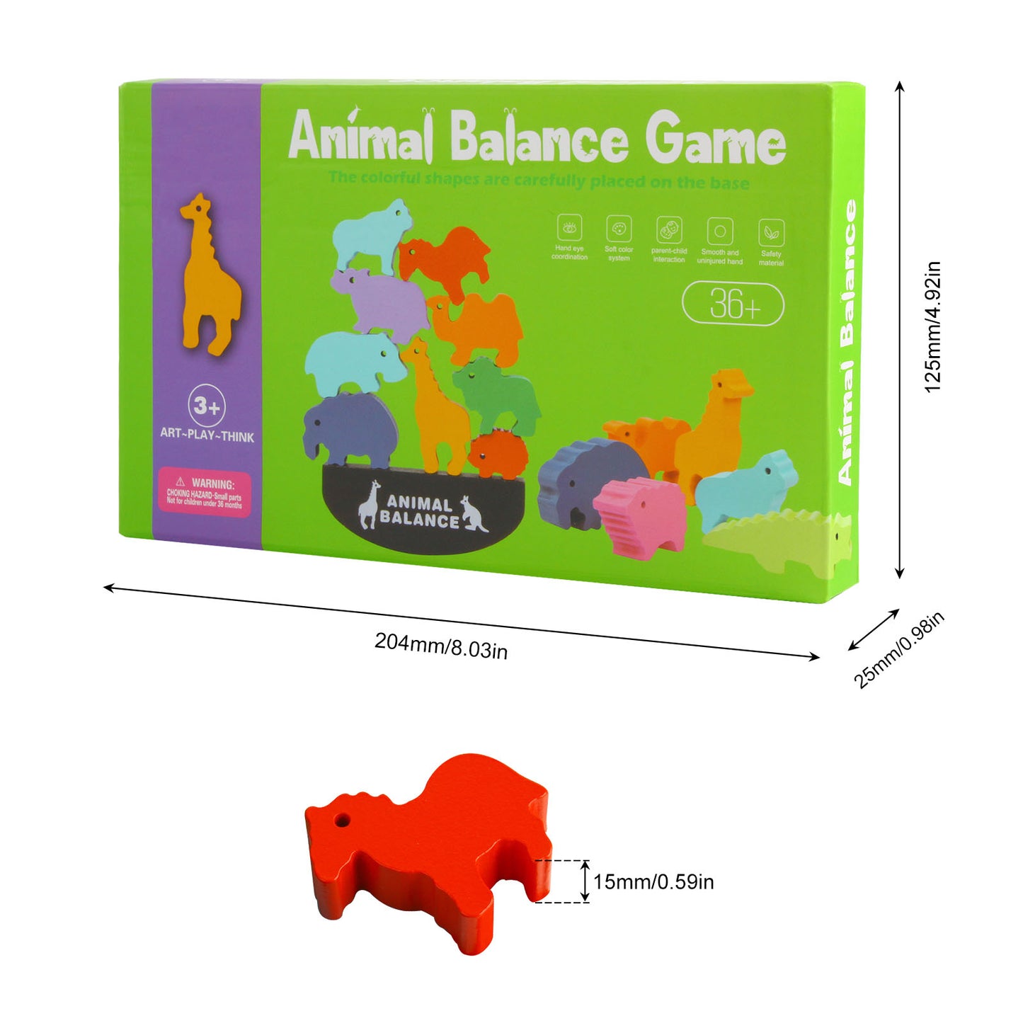 NOOLY Wooden Balancing Block GamePHJM-01 (Animal)