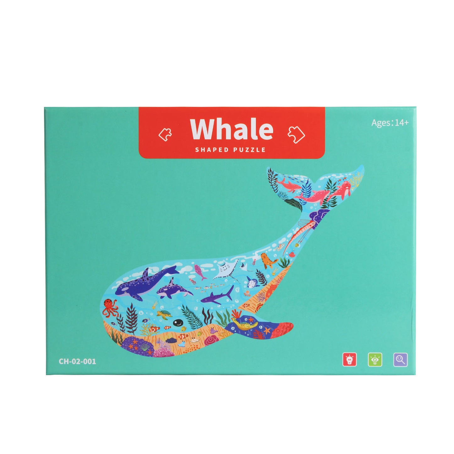 NOOLY 50 Pieces Animal Shaped Jigsaw Puzzles YXPT-01 (Whale)