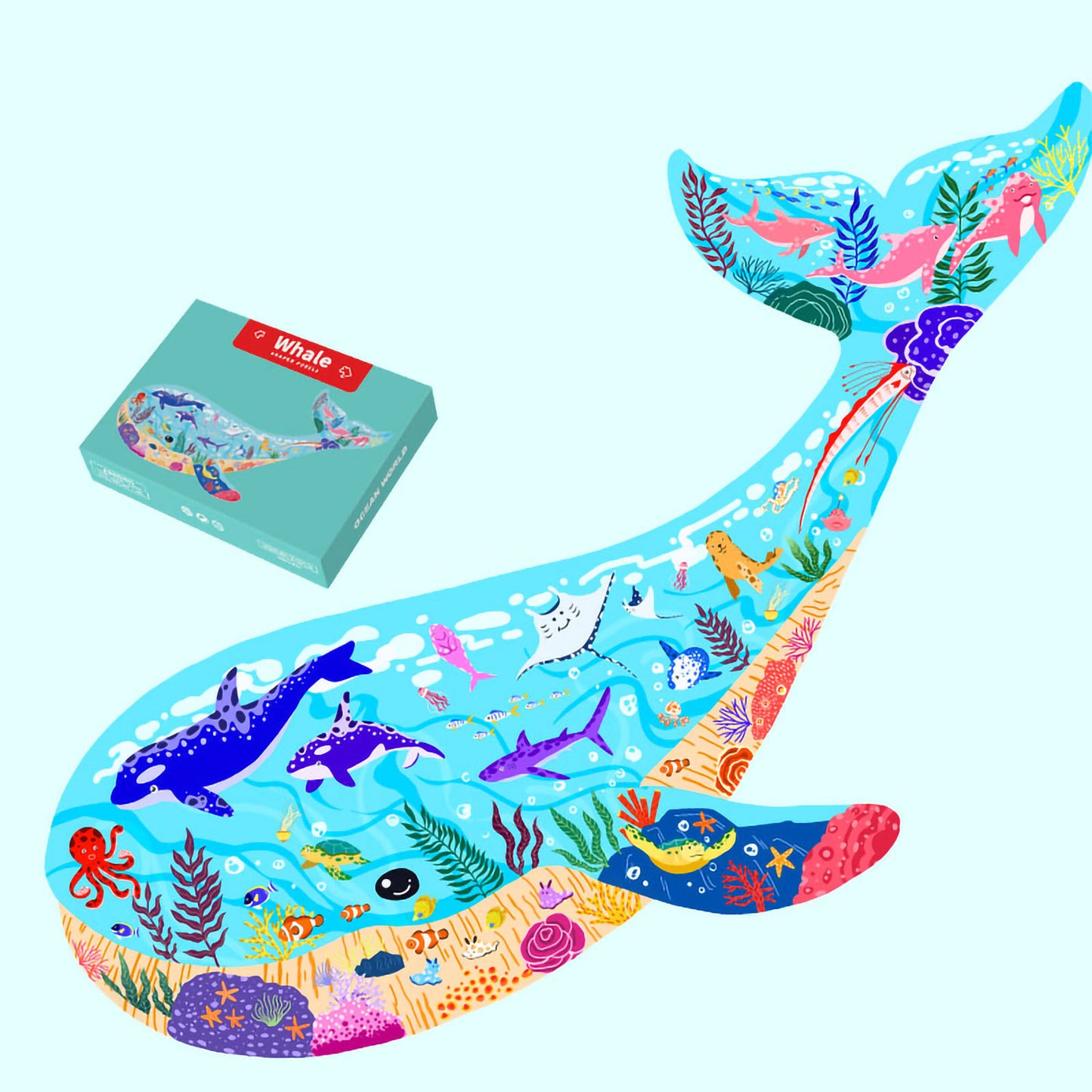 NOOLY 50 Pieces Animal Shaped Jigsaw Puzzles YXPT-01 (Whale)