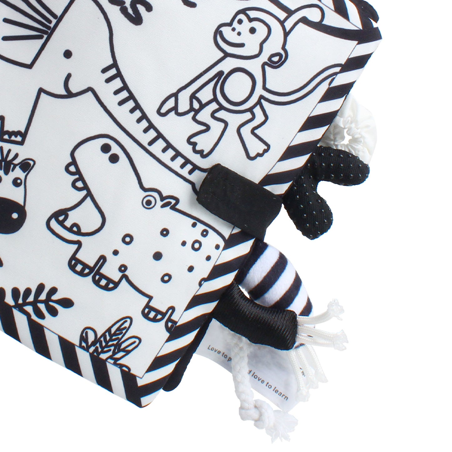 NOOLY Soft Cloth Book for Baby?Infant Aged 0-3 BBBS-01 (Black and White Jungle Animals)