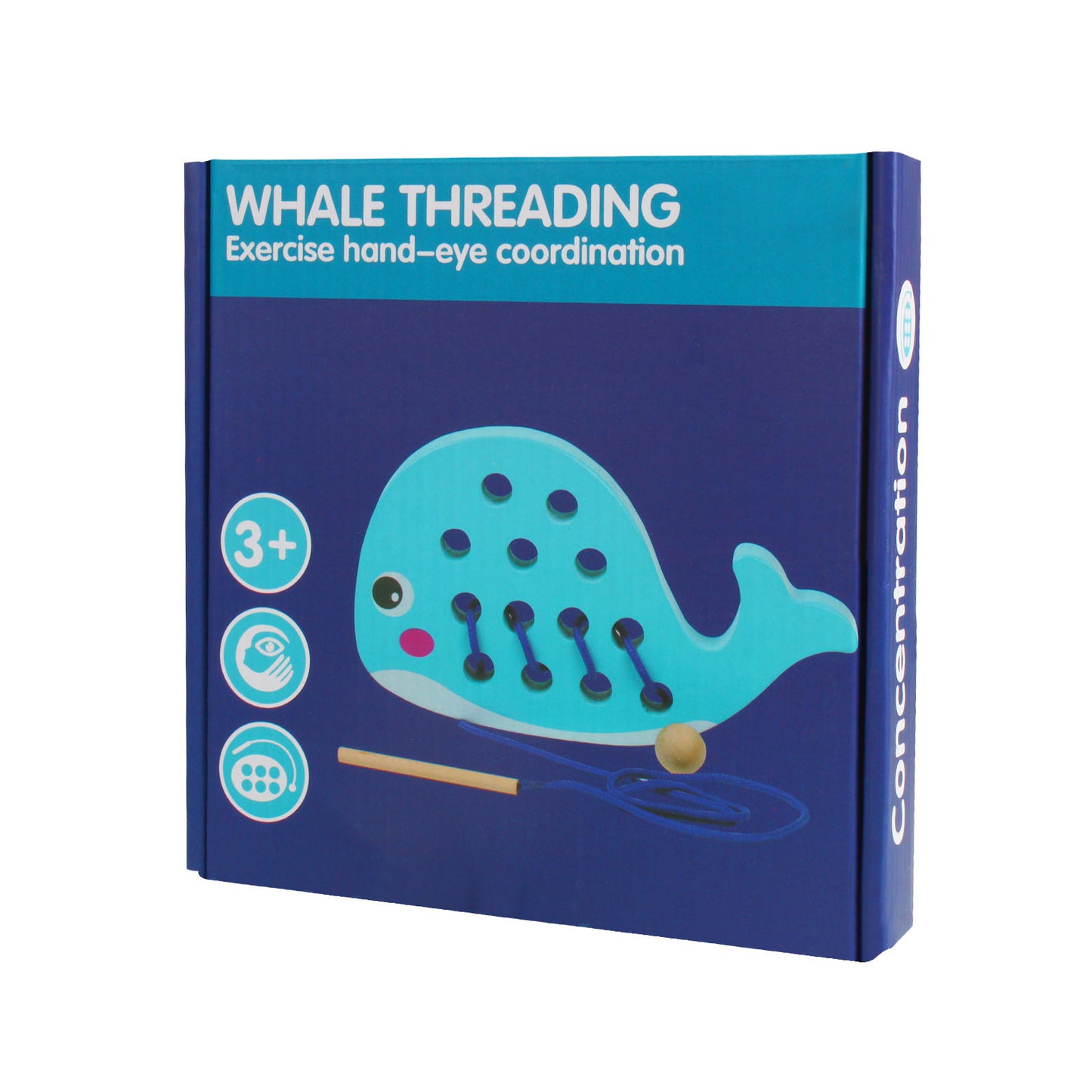 NOOLY Wooden Whale Threading Toy Montessori DWCXB-01