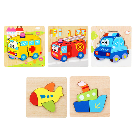 NOOLY 5 Pcs Wooden Puzzles for Toddlers 3DLTPT-01