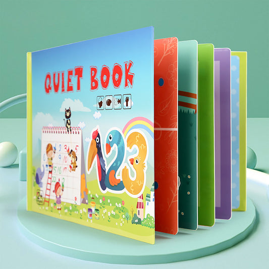 NOOLY Montessori Quiet Book for  Busy Book for Cognition Number, Animal and Traffic for 3 Years Old + Boys and Girl ZJS-01 (Number)