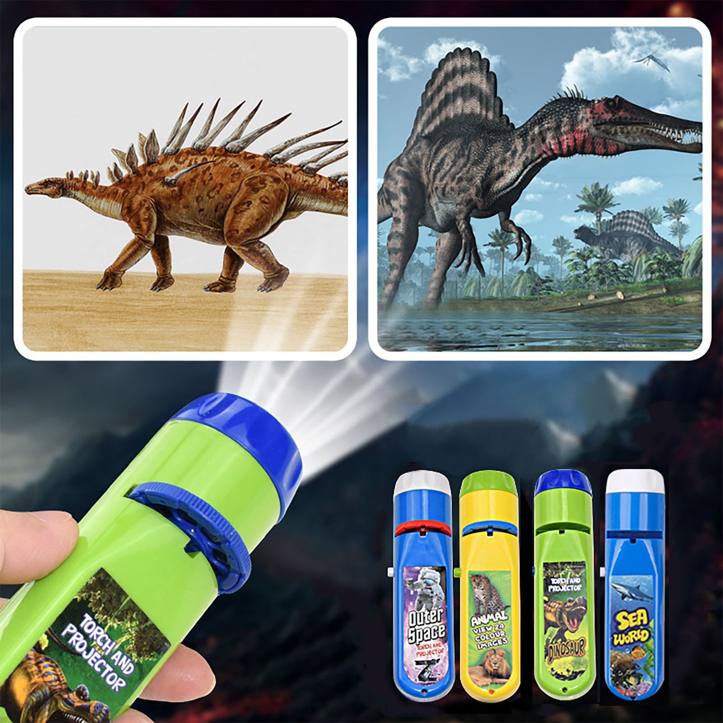 NOOLY Torch Projector Toy for Kids Flashlight Educational Toy 3 + Years Old TYWJ-01 (Ocean and Animals)