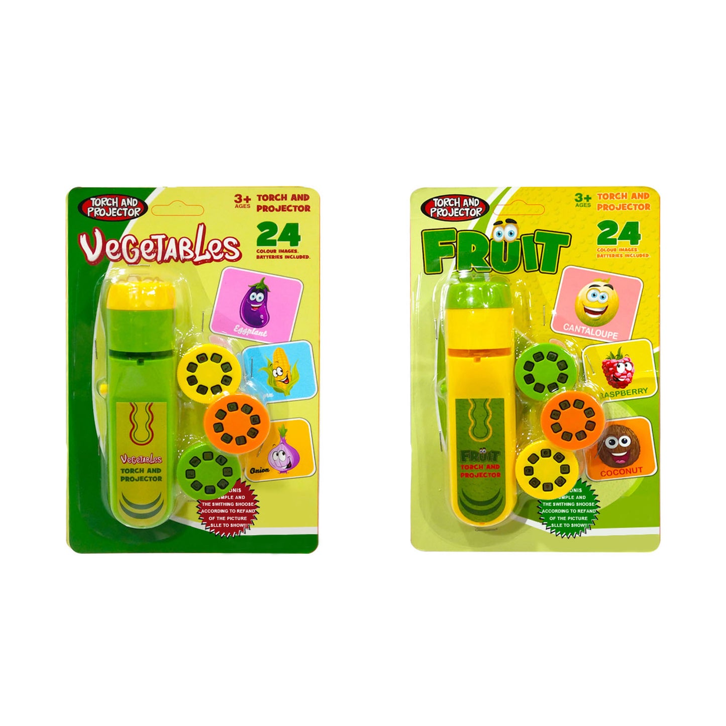 NOOLY Torch Projector Toy for Kids Flashlight Educational Toy 3 + Years Old TYWJ-01 (Vegetables and Fruits)